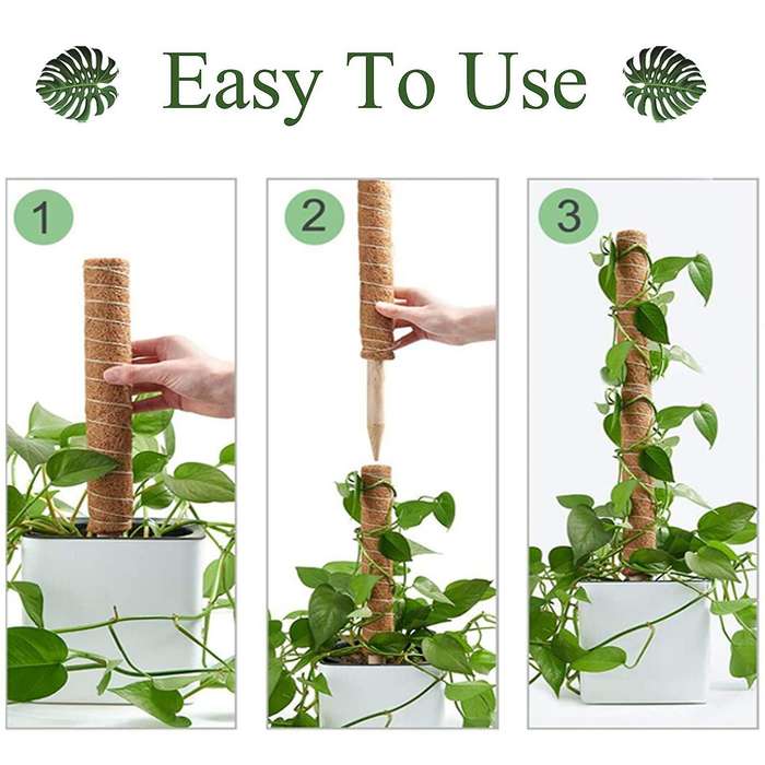 15.7 Inch Coco Coir Moss Pole for Monstera and Potted Plants to Grow