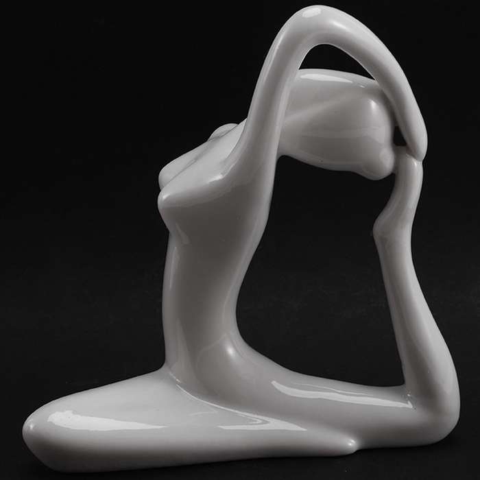 Abstract Art Ceramic Yoga Poses Yoga Lady Figure Statue Ornament 8