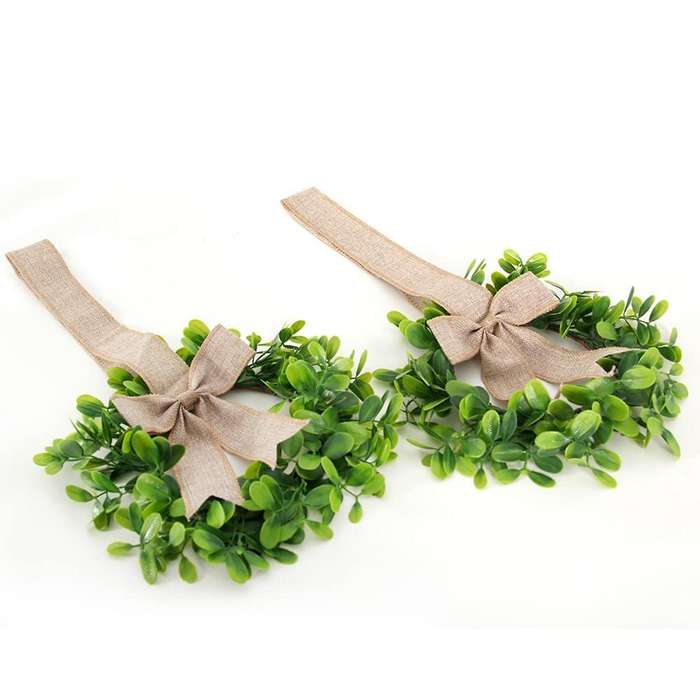 2pcs Faux Kitchen Cabinet Decorative Wreath for Front Door Decor A