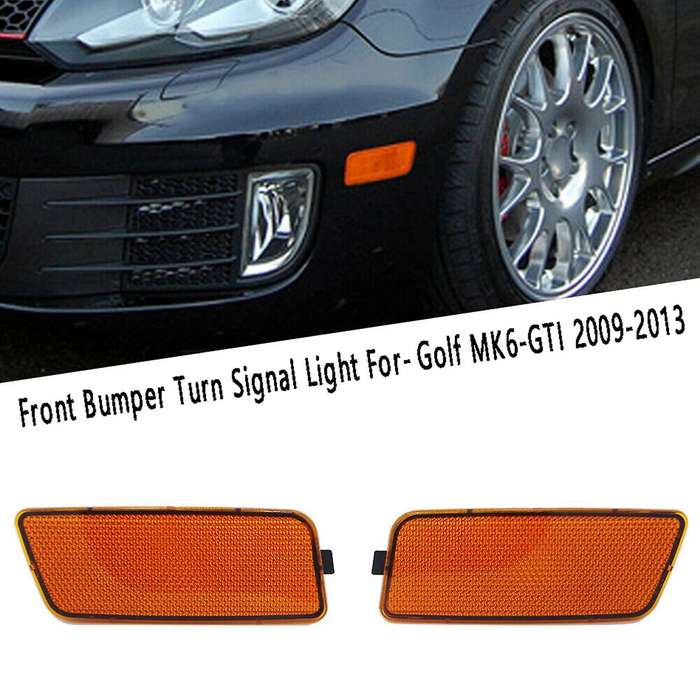 Front Bumper Turn Side Marker Light For-golf Mk6- 09-13 Yellow