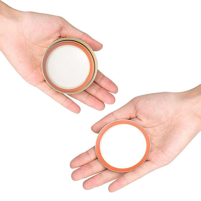 24 Sets 70mm Lids& Bands,mason Jar ,leak Proof (golden/rose Golden)