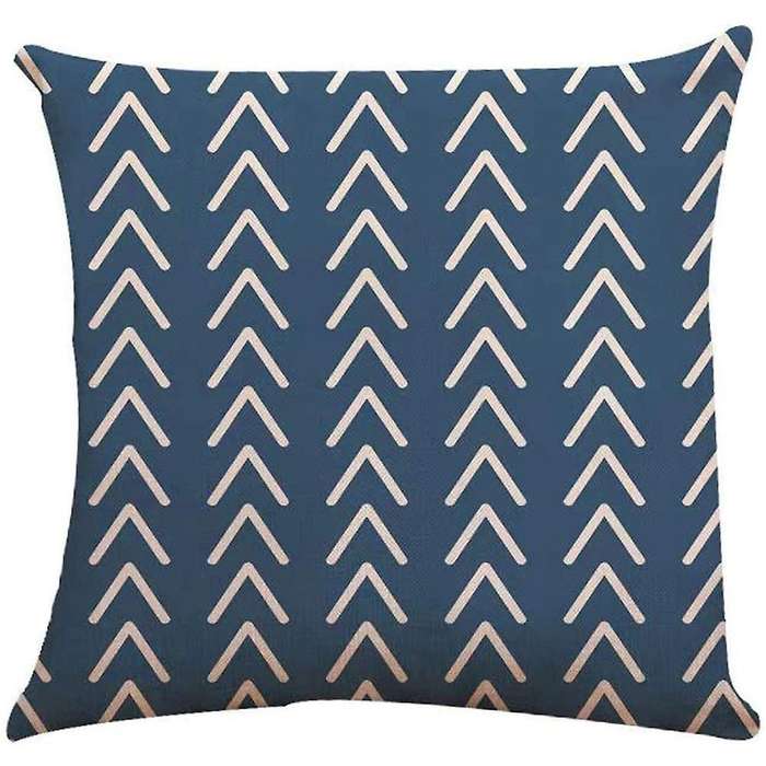 18x18 Sofa Throw Pillow Cover, Outdoor Linen Pillow Case for Sofa B
