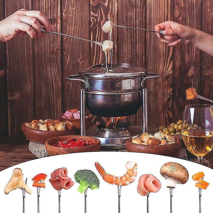 24pcs Stainless Steel Fondue Forks with Handle for Roast Meat