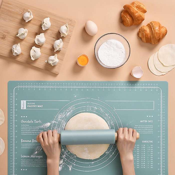Silicone Kneading Pad Sheet Rolling Pin Baking Tool Blue
