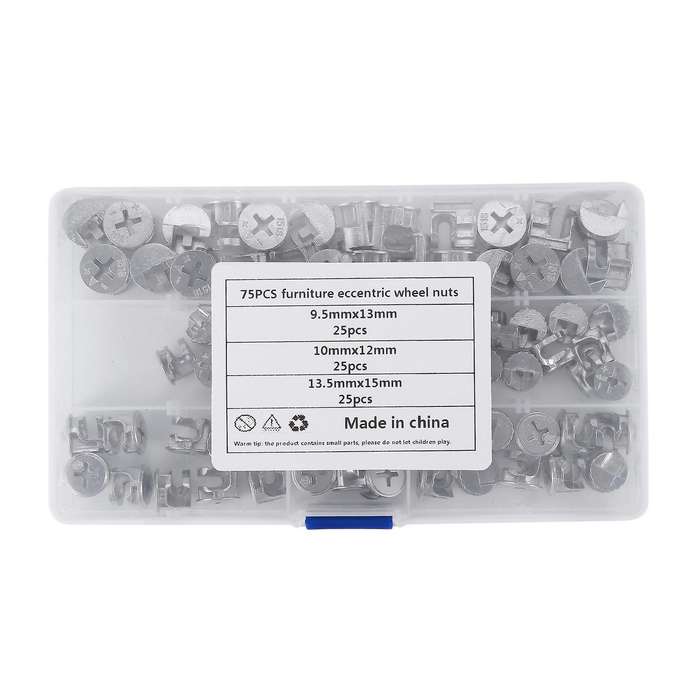 75 Pcs Furniture Connecting Cam Lock Fittings
