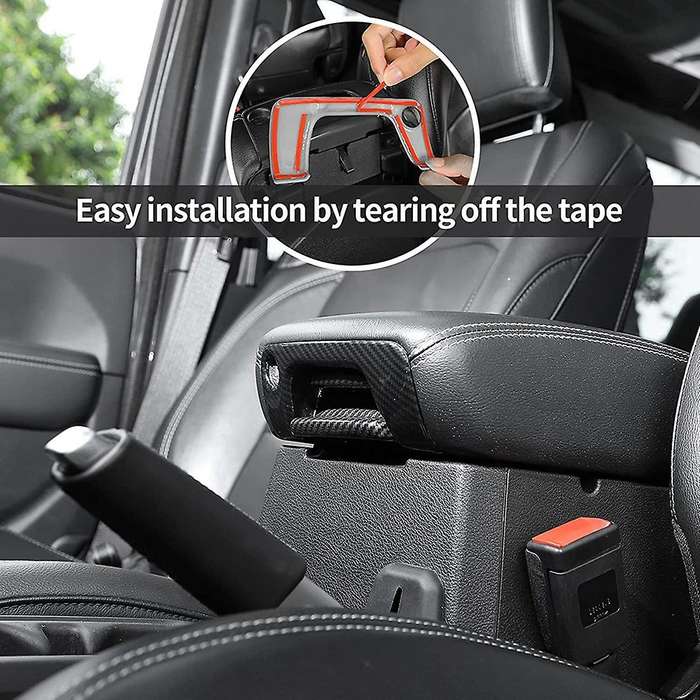 Center Console Armrest Switch Button Cover Trim Sticker Carbon Fiber