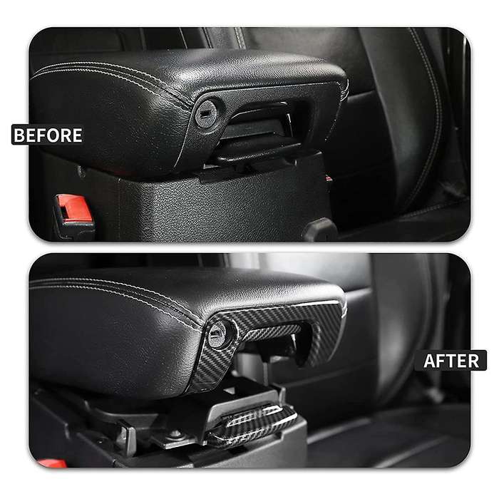 Center Console Armrest Switch Button Cover Trim Sticker Carbon Fiber