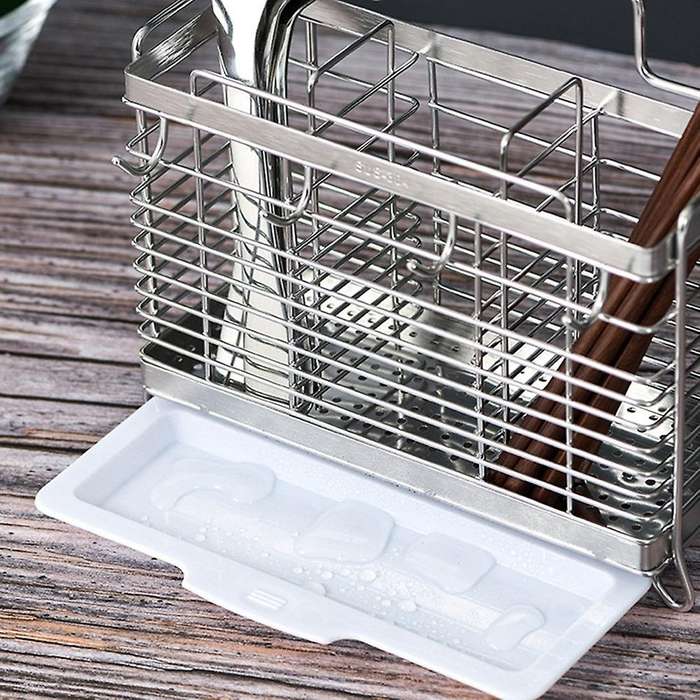 Kitchen Stainless Steel Chopsticks Spoons Fork Holder Drainer Storage