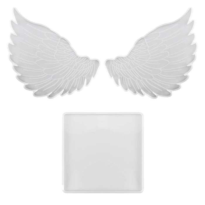 Large Size Square Silicone Mold and Angel Wings Mold Set