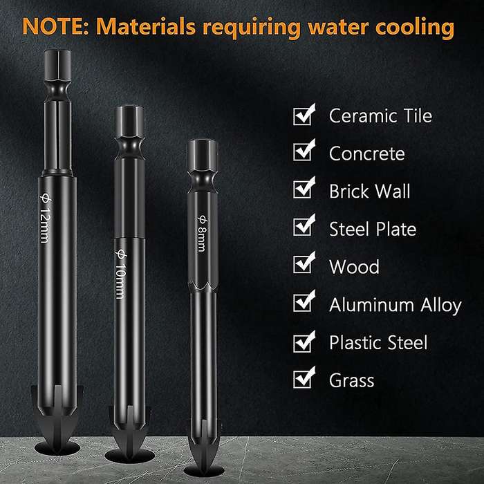12 Pieces Glass Concrete Drill Bit Set Carbide Tip for Ceramic Tile