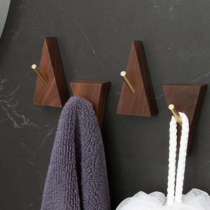 Nordic Japanese Creative Walnut Beech Solid Wood Copper Coat Hook