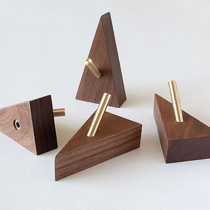 Nordic Japanese Creative Walnut Beech Solid Wood Copper Coat Hook
