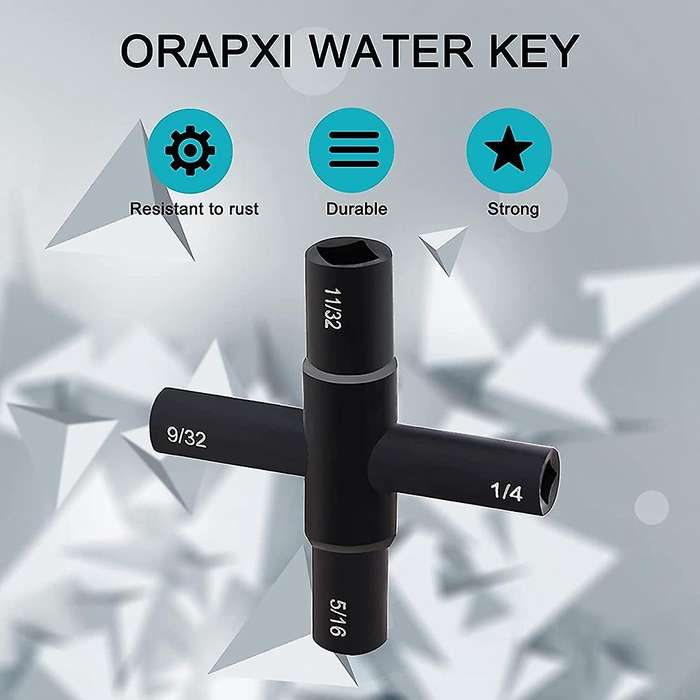 4 Way Faucet Key Sillcock Water Key 2 Pack Multifunctional Utilities