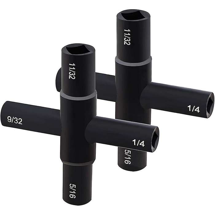 4 Way Faucet Key Sillcock Water Key 2 Pack Multifunctional Utilities