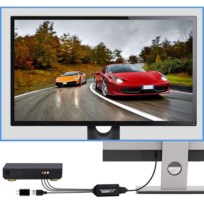 Rca to Hdmi Converter, Audio Converter with Usb Charge Cable,adapter
