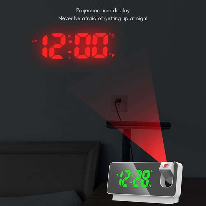 Led Digital Projection Alarm Clock Table Electronic Alarm Clock B