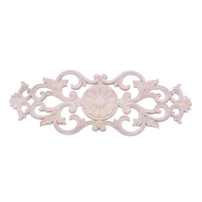 Rubber Wood Carved Applique Retro Furniture Crafts Decor(40*15cm)