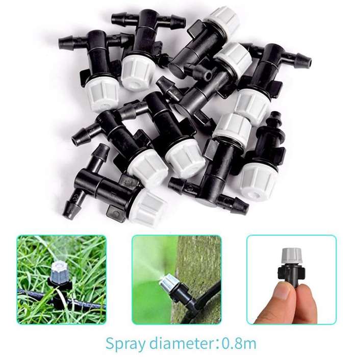 Diy Garden Misting Flow Drip Irrigation with Mist Nozzle Sprinkler