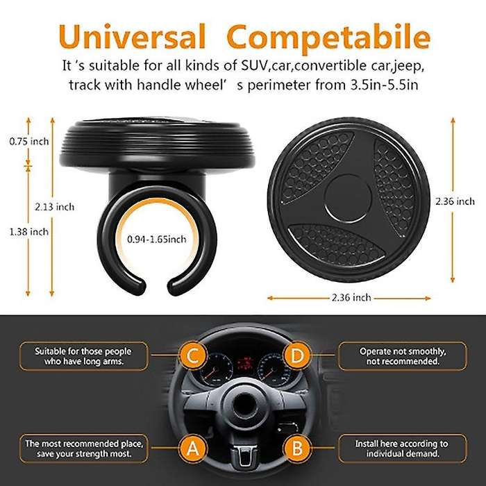 Leeioo Car Auto Control Steering Wheel Knob Aid Booster Ball Black