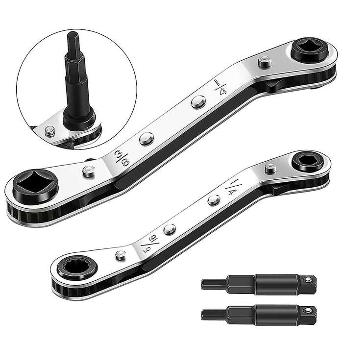 Refrigeration Service Wrench Set 3/8 X 1/4,5/16 X 1/4, Ratchet Wrench