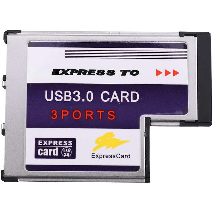 3 Port Hidden Inside Usb 3.0 to Express Card 54mm Adapter Converter