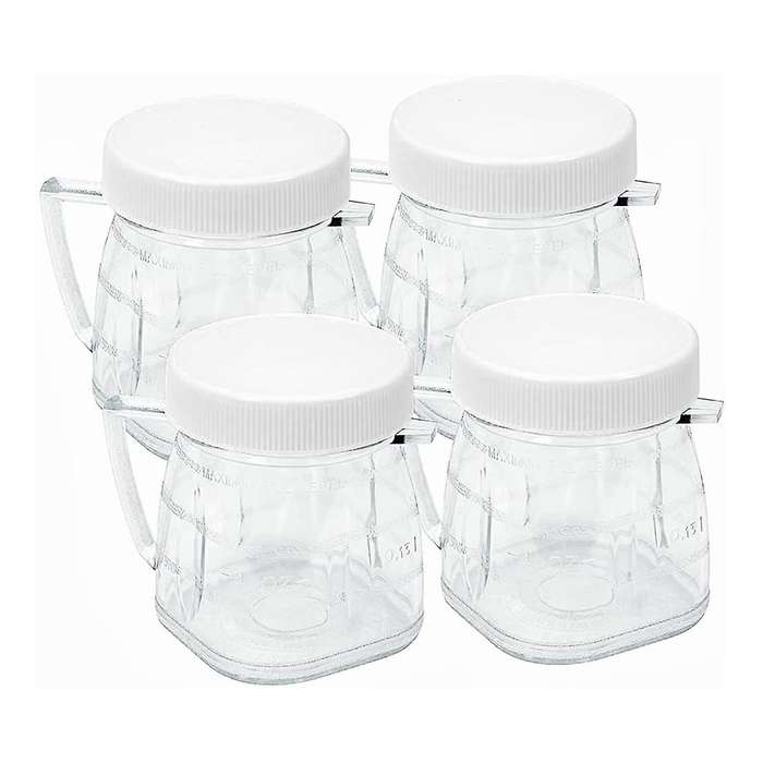Mini 1-cup Clear Plastic Jar, Fits for Oster Blenders (4 Pieces)