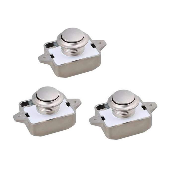 3pcs Car Push Lock Diameter 26mm Rv Caravan Boat Button Locks Nikel