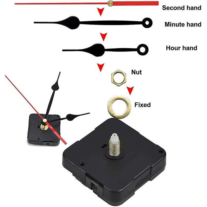 7 Sets Quartz Clock Movement Mechanism, Silent Short Shaft Clock