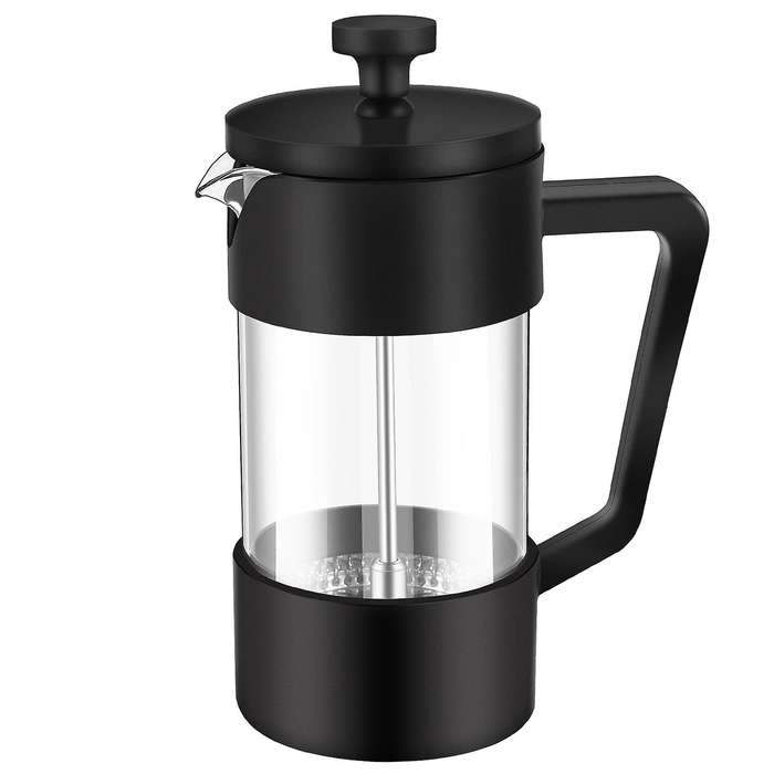 French Coffee & Tea Maker 12oz, Glass Coffee Press Rust-free,black