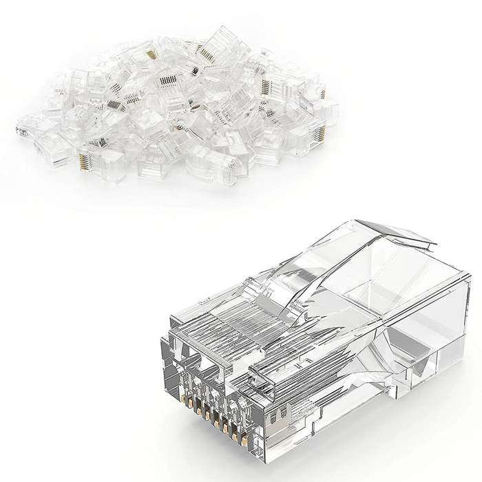 Cat6 Rj45 Connector 100 Pack,cat6 Rj45 Ends 8p8c for Cat5 Cat5e Cat6
