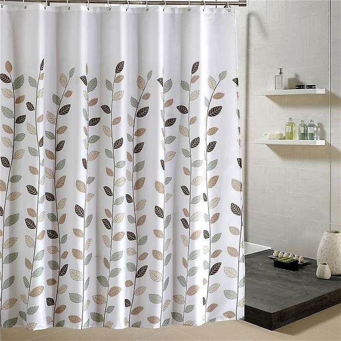 Shower Curtain for Bathroom with 12 Hooks, Polyester Fabric-180x180cm