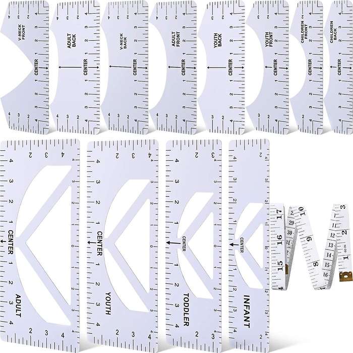 13 Pieces T-shirt Ruler Guide Set,t-shirt Ruler Tool,diy Printing