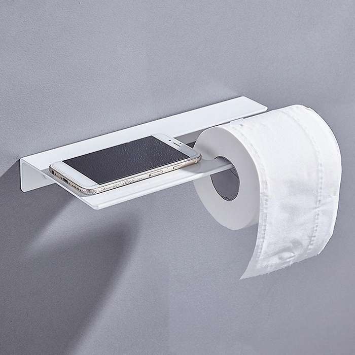 Multifunctional Tissue Holder Toilet Paper Roll Holder(silver)