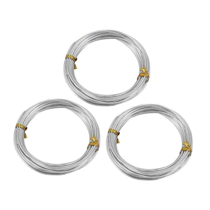 9 Rolls Bonsai Wires Anodized Aluminum Bonsai Training Wire Silver