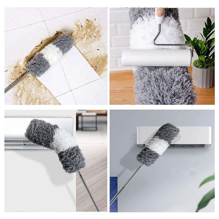 4 In 1 Set Microfiber Dusters with Extension Pole Scratch-resistant