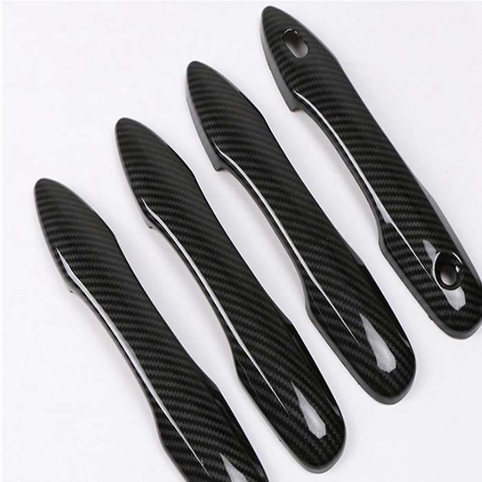 For Toyota Bz4x Subaru Solterra 2022 Carbon Fiber Door Handles Trim