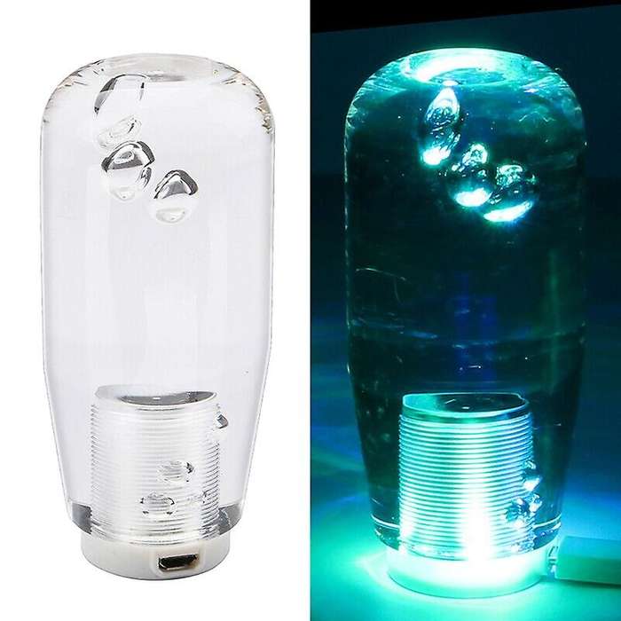 10cm Led Rgb Light Gear Shift Knob Transparent Adapters Universal