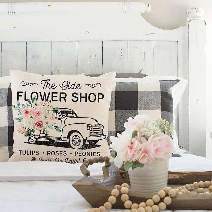 Spring Pillow Covers 18x18 Set Of 4 Farmhouse Throw Pillows Cases