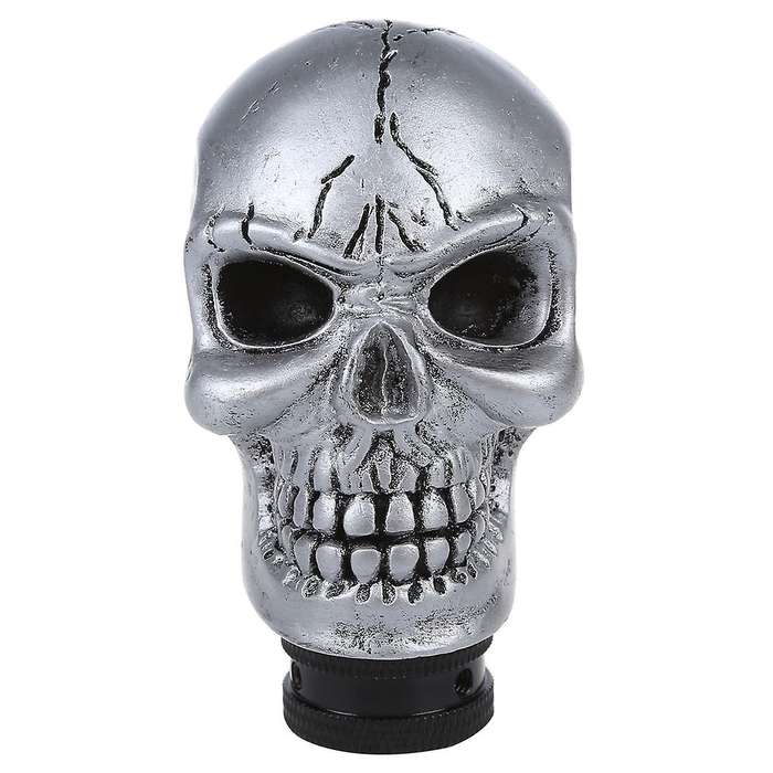 Metal Skull Head Truck Car Gear Shift Knob + 3 Plastic Connectors