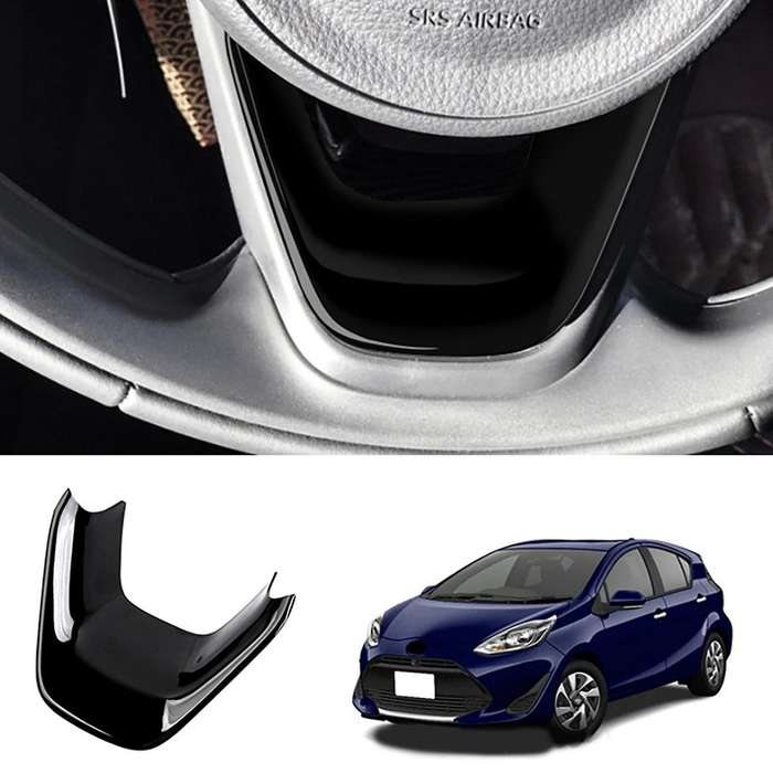 Car Steering Wheel Panel Decorative for Toyota Aqua Black