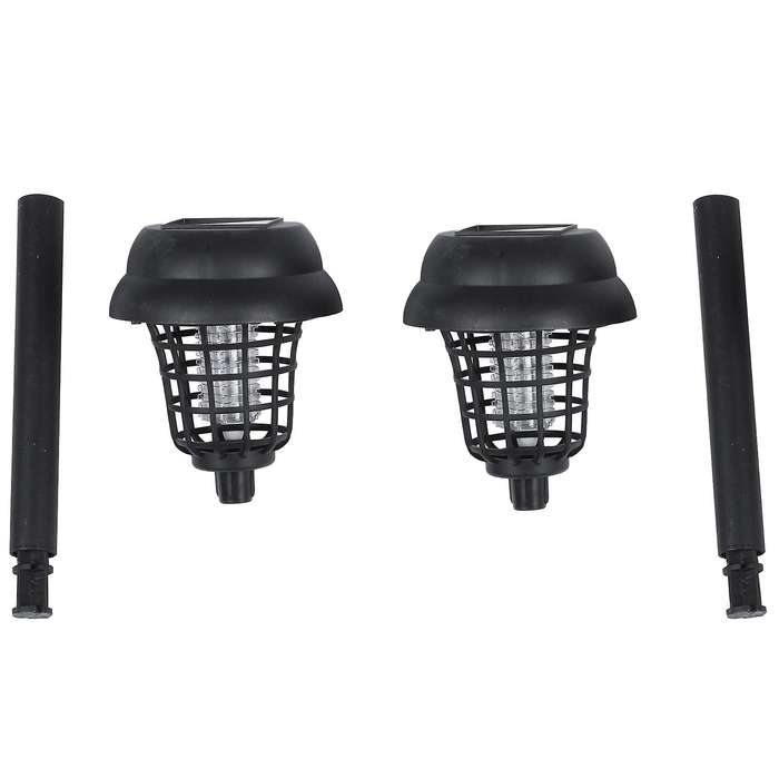 2pcs Mosquito Repellent Killer Lamp Solar Powered Outdoor Led Light