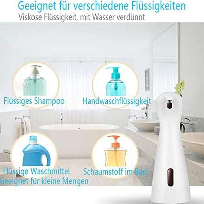Automatic Soap Dispenser 200ml with Infrared Sensor Ipx6 Waterproof
