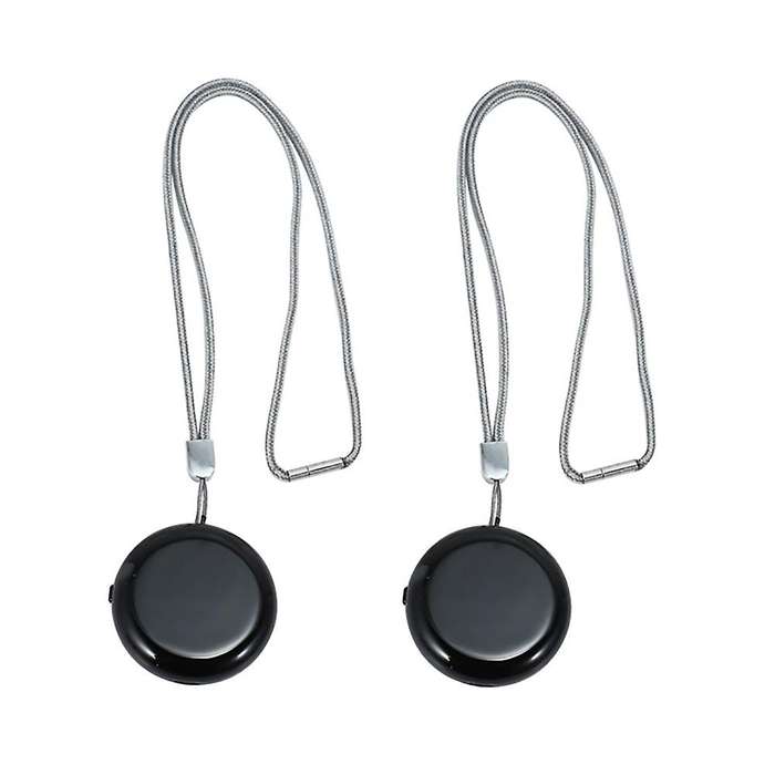 2pcs Personal Wearable Air Purifier Necklace Mini Air Freshener Black
