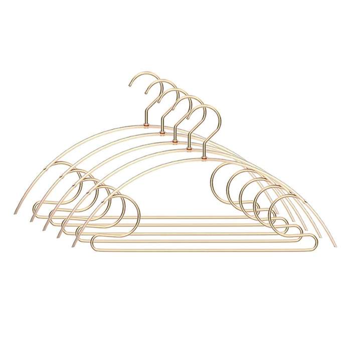 5pcs Clothes Hanger Aluminum Alloy Wardrobe Space Saving-2
