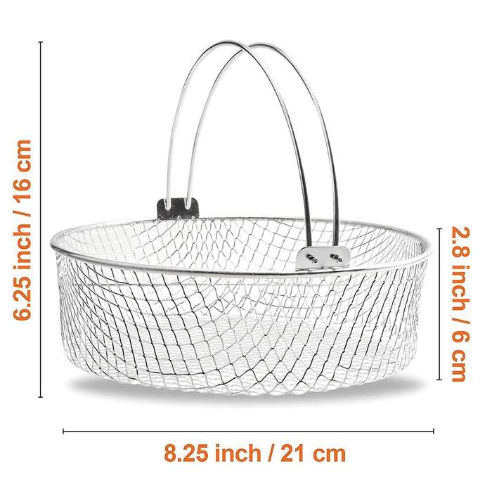 Air Fryer Basket,stainless Steel for Air Fryer, 8 Inch Basket