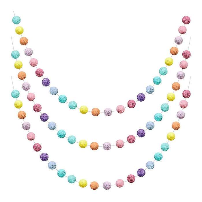 3 Pcs Wool Felt Ball for Mardi Gras Easter Halloween Decor C