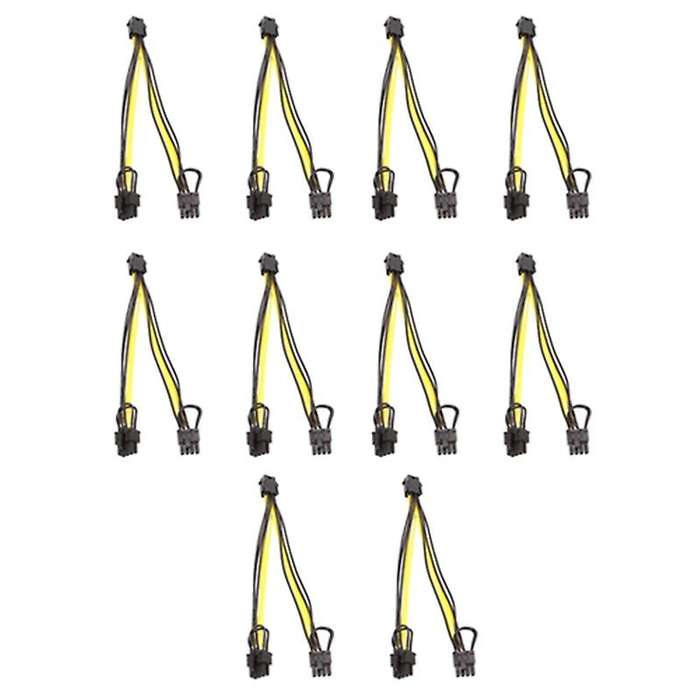 10pcs Pci-e 8p Female to Dual 8pin 6+2p Extension Cable 18awg Wire