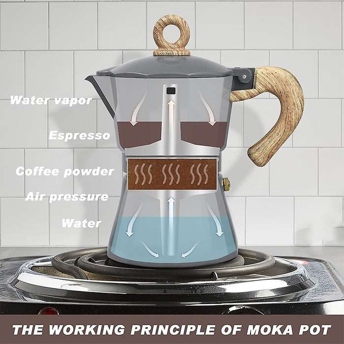 150ml Portable Espresso Coffee Pot Kettle Household Aluminum Pot
