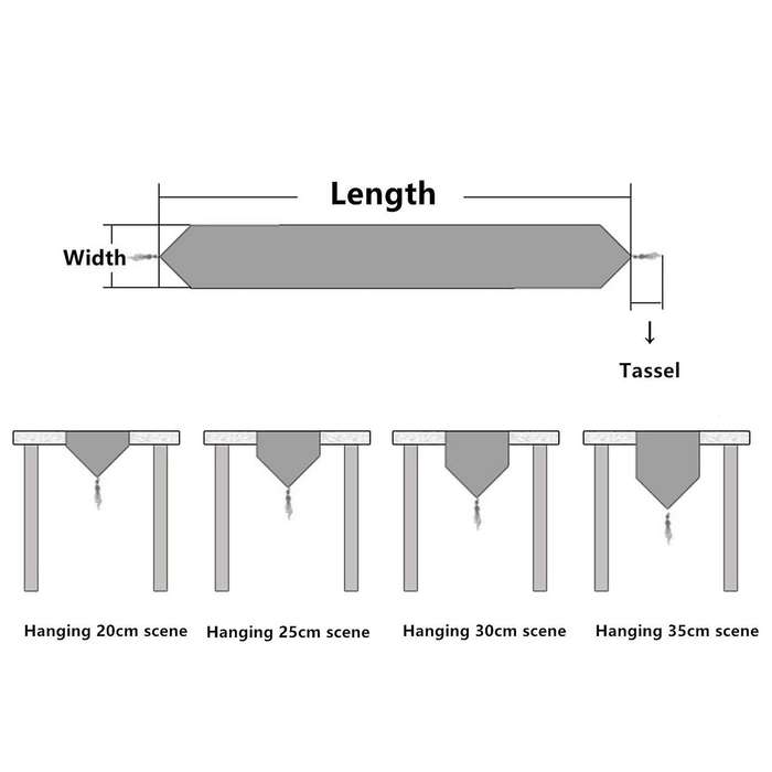 Table Runner with Tassels for Wedding Christmas Party Decoration,blue