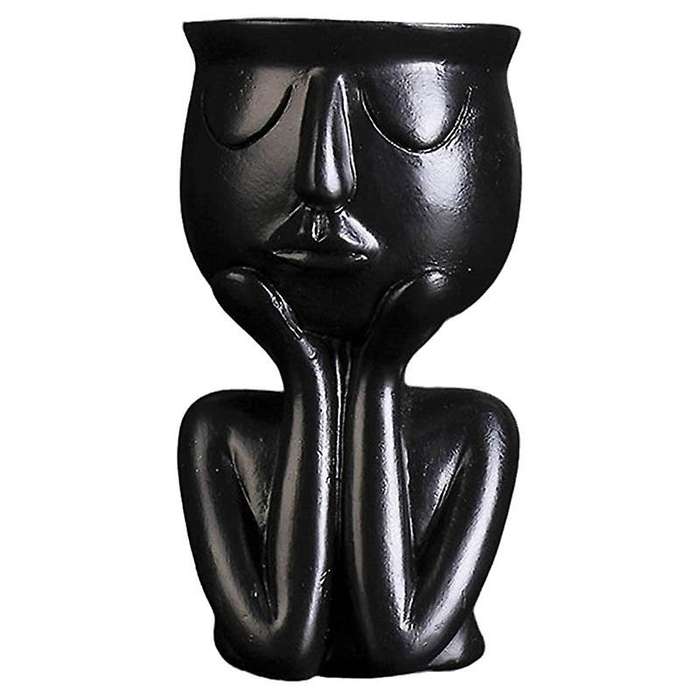 Abstract Human Sculpture Resin Plant Pot, Desktop Plant Container A